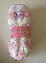 Womens Fleece Lined Pink &amp; White Ankle Slipper Socks with Grippers size ... - $8.41
