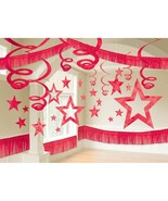 Giant Room Decorating Kit Red Stars &amp; Swirls Party Supplies 28 Pcs Per P... - $15.02 CAD