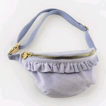 Stoney Clover Lane Velvet Ruffle Fanny Pack Lavender Belt Bag Gold Hdw P... - $89.09