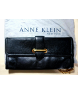 Anne Klein Women&#39;s Black Leather Chain Crossbody Handbag 13x6&quot; w Protect... - $244.08 MXN