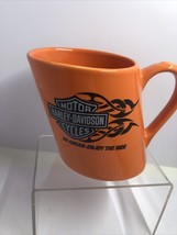 Harley Davidson Motorcycle Coffee /Tea Mug Cup Orange Enjoy the Ride 2007 Slant - £5.80 GBP