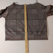 Fashion Nova Women's Gray Plaid Long Sleeve Button Front Collared Shirt Size L image 10