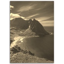 Vintage Lofoten Islands Norway Poster Print | Retro Norway Sepia Photo Gift | Lo - $19.99