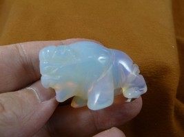 Y-BUF-550) little White opalite BUFFALO bison gemstone gem figurine ghos... - £14.69 GBP