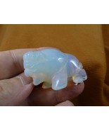 Y-BUF-550) little White opalite BUFFALO bison gemstone gem figurine ghos... - $346.91 MXN
