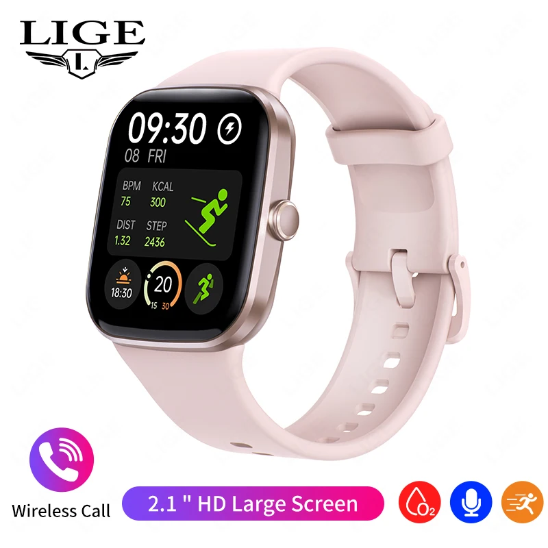 New 2.1 inch HD Smart Watch Women Sport band Fitness Body Temperature Mo... - £49.42 GBP