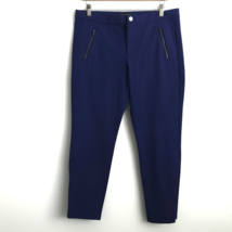 Banana Republic Sloan Pant 12 Blue Ponte Crop Side Slit Ankle Zippers Fl... - £16.58 GBP