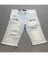NEW Focus Jeans Denim Shorts Light Wash Distressed Cut Off Men’s Size 34... - $564.31 MXN
