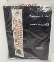 Janlynn USA Charmin Teddy Bear Advent Calendar Christmas Crewell#50-74 Vintage  - $16.82