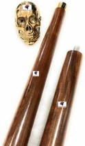 Brass Designer Skull Head Walking Cane For Men And Women Stylish Wooden Canes - £57.53 GBP