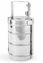 Handmade Stainless Steel Food Grade Tiffin Lunch Box 3 Tier 1000 ml Per ... - £15.61 GBP