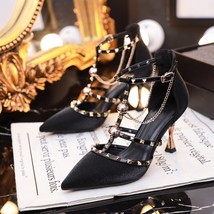 Women Pumps luxury Crystal Shoe Black 39 - £21.49 GBP