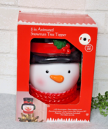 Animated Blow Mold Light Up Snow Man Head Christmas Tree Topper LED 8” NEW - $36.99
