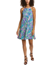 Lilly Pulitzer Margot Halter Neck Swing Dress Borealis Blue How You Like... - $84.48