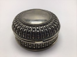 Things Remembered Trinket Jewelry Box Silver Plate Beaded Round Lined En... - £30.94 GBP