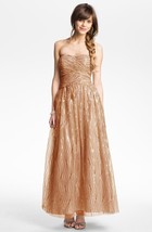 Hailey by Adrianna Papell Embellished Tulle Gown Sz 6 Champagne - £73.35 GBP