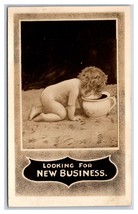 RPPC Comic Baby With Head in Chamber Pot Looking For New Business Postcard S3 - £3.22 GBP