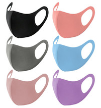 6 PACK - Unisex Adult Solid Colors Washable Reusable Breathable Face Mask - £9.93 GBP