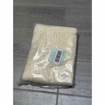 VTG Rosa Crochet Afghan Cotton Throw Blanket Country Chic Ecru Beige Throw Size - £14.68 GBP