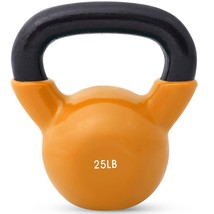 Kettlebell Weights Vinyl Coated Iron, 25 Lb,25Lb - Orange - £51.95 GBP