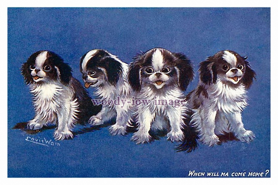 rp13798 Louis Wain Dogs - When Will Ma Come Home - print 6x4 - $2.95
