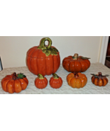 Heritage Collection Harvest Pumpkin Dish Salt &amp; Pepper 7pc Lot Fall/Autumn - €51,85 EUR