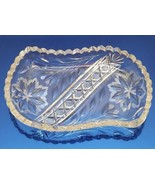 Vtg Antique Cut Crystal Etched Glass Retro Holiday Candy Nut Nappy Servi... - $240.14 MXN
