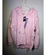 Disney Mickey Mouse Womens Full Zip Hoodie Sweatshirt Jacket Pink XXL NEW - $50.64 CAD