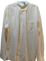 Izod Solid yellow Men&#39;s button down dress shirt LT large tall long sleeve pocket - £7.77 GBP