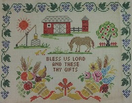 Blessing Linen Embroidery Finished Farmhouse Country Horse Cottage Core ... - £21.16 GBP