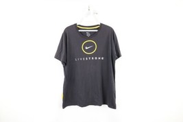 Vtg Nike Livestrong Womens Medium Distressed Spell Out Lance Armstrong T-Shirt - £27.09 GBP