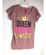 Cute 4 U Girls Sz 10 12 Short Sleeve Graphic Tee Flawless T shirt Queen ... - £7.09 GBP