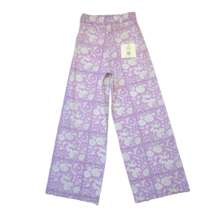 NWT SZ Blockprints x Double ATM Block-Print Disco Pant in Violet Nila Floral XS - £78.85 GBP