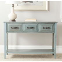 Console Table Entryway Distressed Blue Accent Storage Drawers Farmhouse Rustic - £260.62 GBP