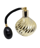 Gold Colored Swirled Atomizer Spray Vintage Almost 4&quot; Tall Glass Perfume... - $14.91 CAD
