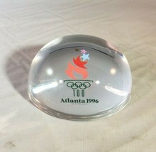 Vintage Atlanta Olympics 1996 Olympic Clear Glass Dome Paperweight 3 ½” diameter - £10.07 GBP