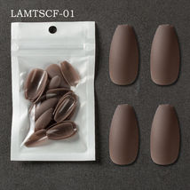 24PCS Dark Coffee Full Cover Wearing False Nail Tips Ballet Removable - £2.34 GBP