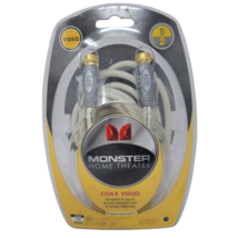 NEW Monster Cable Home Theater F-Pin Coax Video Basic Cable 8ft White - £6.39 GBP