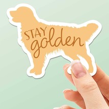 Stay Golden Cute Golden Retriever Dog Vinyl Sticker - $72.89 MXN
