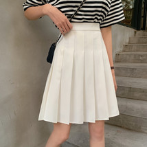 White Pleated Midi Skirt Outfit Women Girl Plus Size Full Pleated Skirt image 2