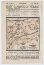 1913 Original Antique City Map Of Pforzheim / BADEN-WÜRTTEMBERG / Germany - £15.28 GBP