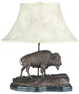 Sculpture Table Lamp Buffalo American West Southwestern Hand Painted OK ... - £513.93 GBP