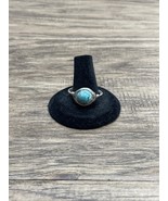 Silver Tone Blue Stone Ring Woman&#39;s Size 9 Western Boho Hippie KG JD - €8,56 EUR