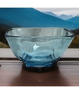 Hazel Atlas Moroccan Square Ice Blue Glass Bowl Vintage Capri Colonial T... - €10,18 EUR
