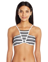 MINKPINK Women’s Show Your Stripes High Neck Bikini Top, Black/White Stripe, S - £20.80 GBP