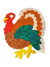 Vintage Melted Plastic Popcorn Thanksgiving Turkey Decoration READ CRACKED - $10.40