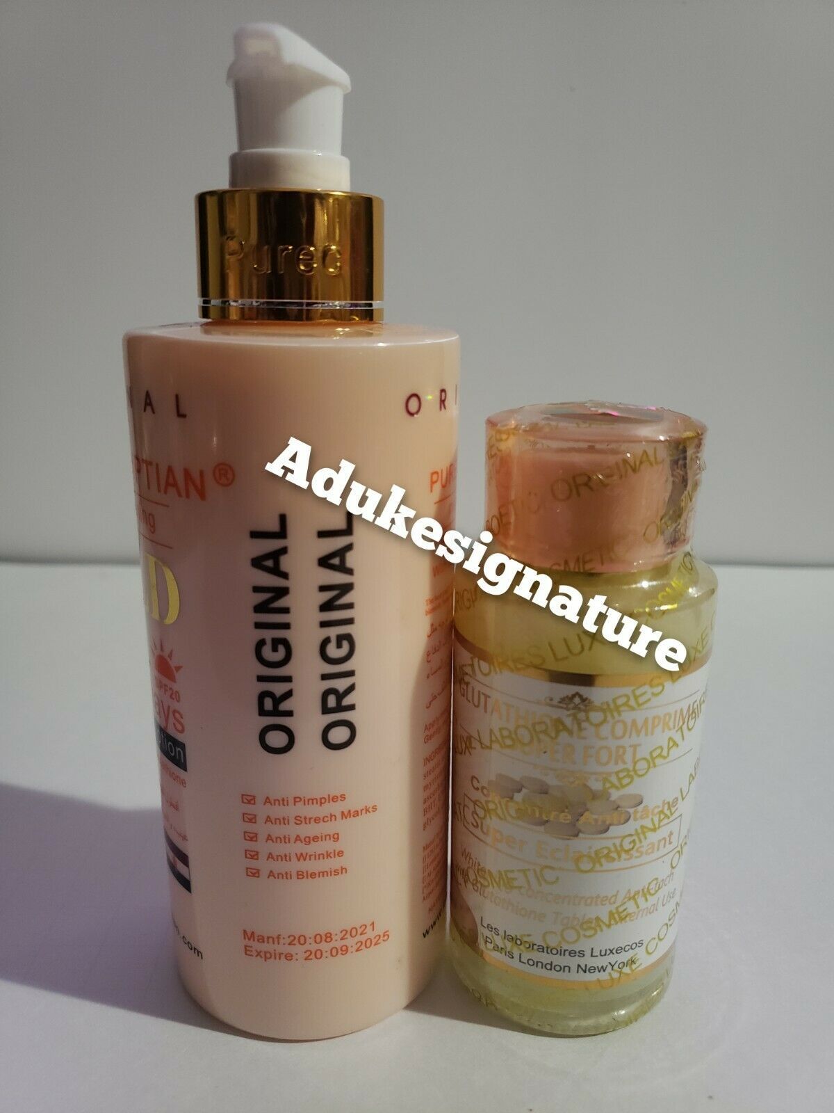 Primary image for purec egyptian magic whitening gold lotion and glutathione comprime serum