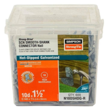 SCN SMOOTH-SHANK CONNECTOR NAIL 10d X 1-1/2&#39;&#39; 600PK Simpson Strong-Tie N... - $23.75