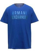 Armani Exchange Blue Logo Cotton Short Sleeve Men's T-Shirt Size 2XL - £37.13 GBP