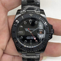 Mechanical Watch Yacht Electric Black Automatic Mechanical Watch Wristwa... - £74.27 GBP
